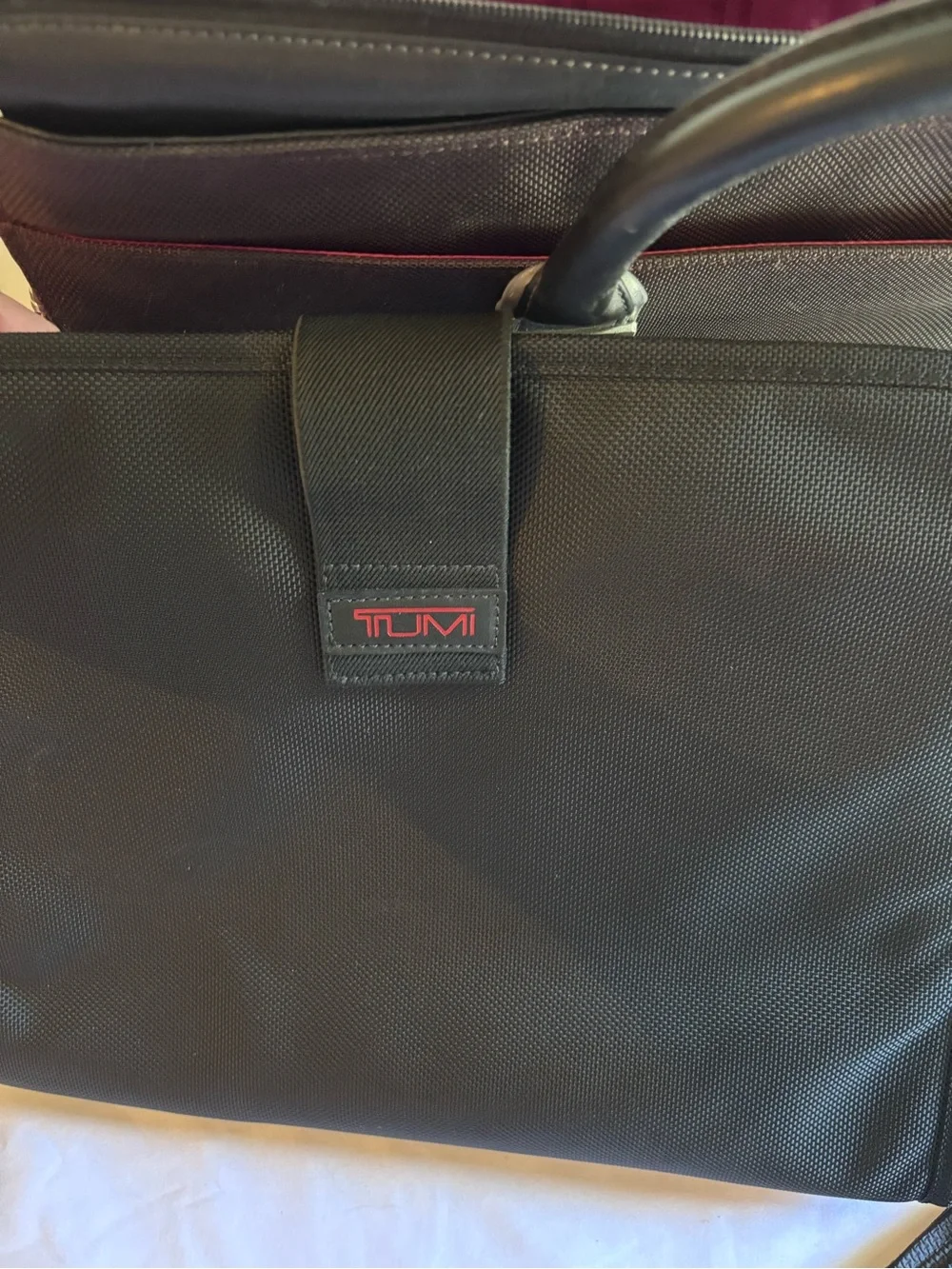 Tumi Elements Collection Briefcase maroon (wine/burgundy) and black 2-tone